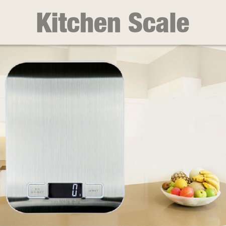 Kitchen Food Scale Stainless Steel Platform With LCD Display, 11lb / 5kg
